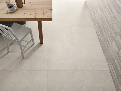 Background tile, Effect concrete, Color white, Glazed porcelain stoneware, 59.9x59.9 cm, Finish matte