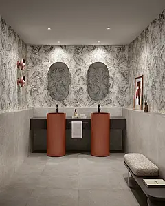 Background tile, Effect stone,limestone, Color grey, Unglazed porcelain stoneware, 80x80 cm, Finish antislip