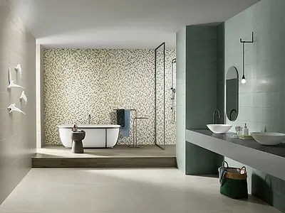 Background tile, Effect unicolor, Color green, Ceramics, 20x60 cm, Finish matte