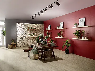 Background tile, Effect unicolor, Color red, Ceramics, 35x100 cm, Finish matte