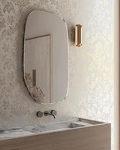 Background tile, Effect metal, Color white, Style designer,left_menu_venecianskij, Glazed porcelain stoneware, 60x120 cm, Finish aged