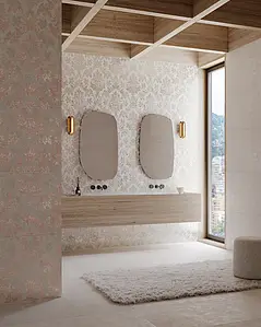 Background tile, Color white, Style designer, Glazed porcelain stoneware, 60x120 cm, Finish aged