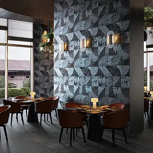 Background tile, Color black, Style patchwork,designer,left_menu_venecianskij, Glazed porcelain stoneware, 60x120 cm, Finish antislip