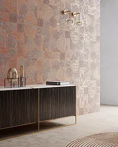 Grundflise, Farve brun, Stil patchwork,designer,left_menu_venecianskij, Glaseret porcelænsstentøj, 60x60 cm, Overflade skridsikker