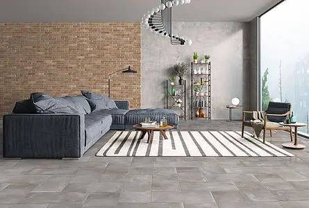 Background tile, Effect terracotta, Color grey, Glazed porcelain stoneware, 25x50 cm, Finish antislip