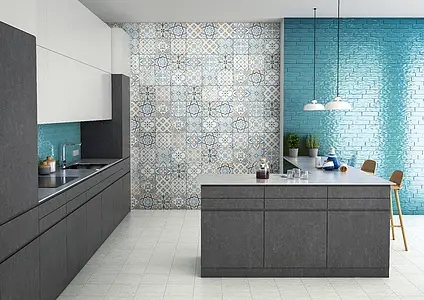Background tile, Effect faux encaustic tiles, Color multicolor, Style patchwork, Glazed porcelain stoneware, 25x25 cm, Finish glossy