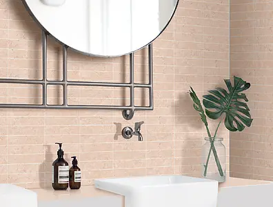 Background tile, Effect other marbles, Color pink, Unglazed porcelain stoneware, 7.5x30 cm, Finish matte