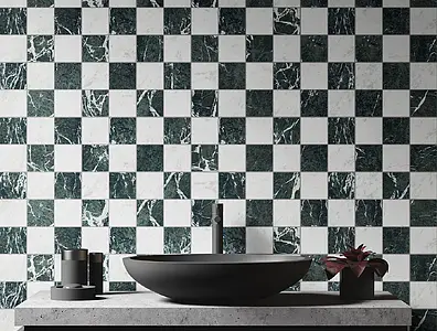 Background tile, Effect other marbles, Color navy blue, Unglazed porcelain stoneware, 10x10 cm, Finish matte