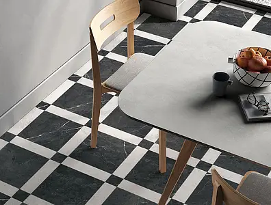 Background tile, Effect other marbles, Color black, Unglazed porcelain stoneware, 7.5x7.5 cm, Finish matte