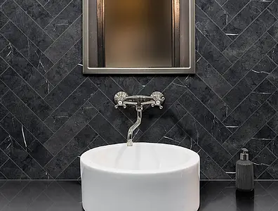 Background tile, Effect other marbles, Color black, Unglazed porcelain stoneware, 7.5x30 cm, Finish antislip