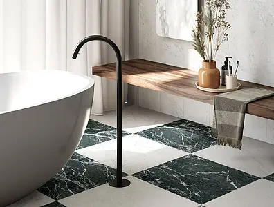 Background tile, Effect carrara, Color white, Unglazed porcelain stoneware, 60x60 cm, Finish matte