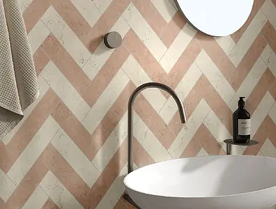 Background tile, Effect other marbles, Color pink, Unglazed porcelain stoneware, 7.5x30 cm, Finish matte