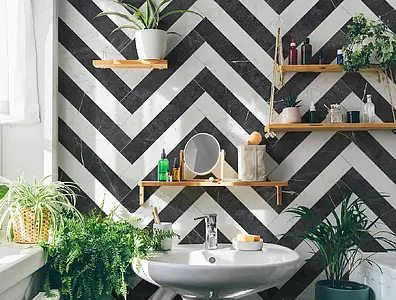 Background tile, Effect other marbles, Color black, Unglazed porcelain stoneware, 10x60 cm, Finish matte