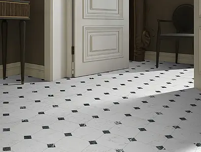 Background tile, Effect carrara, Color white, Unglazed porcelain stoneware, 20x20 cm, Finish matte