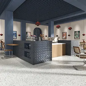 Background tile, Effect terrazzo, Color grey, Unglazed porcelain stoneware, 80x80 cm, Finish matte