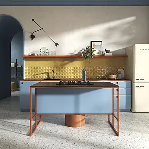 Background tile, Effect terrazzo, Color grey, Unglazed porcelain stoneware, 80x80 cm, Finish matte