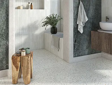 Background tile, Effect terrazzo, Color beige, Unglazed porcelain stoneware, 80x80 cm, Finish matte