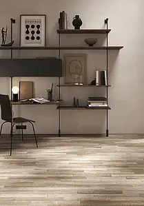 Background tile, Effect wood, Color brown, Glazed porcelain stoneware, 4.8x45 cm, Finish antislip