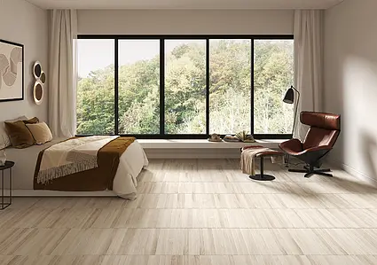 Background tile, Effect wood, Color beige, Glazed porcelain stoneware, 4.8x45 cm, Finish antislip