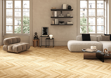 Background tile, Effect wood, Color beige, Glazed porcelain stoneware, 4.8x45 cm, Finish antislip