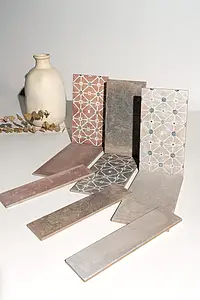 Background tile, Effect terracotta, Color beige, Glazed porcelain stoneware, 7.5x30 cm, Finish antislip
