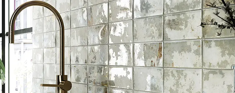 Carrelage, Teinte verte, Céramique, 7.5x15 cm, Surface brillante