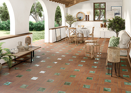 Background tile, Effect terracotta, Color brown, Glazed porcelain stoneware, 7.5x30 cm, Finish antislip