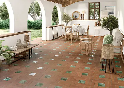 Background tile, Effect terracotta, Color brown, Glazed porcelain stoneware, 7.5x30 cm, Finish antislip