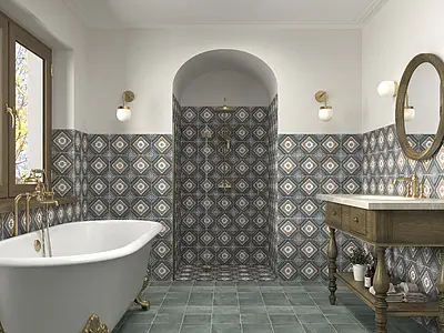 Background tile, Color green, Glazed porcelain stoneware, 20x20 cm, Finish antislip