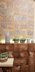 Background tile, Color brown, Ceramics, 20x20 cm, Finish matte