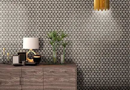 Background tile, Color black, Style art déco, Ceramics, 20x20 cm, Finish glossy