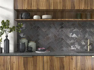 Background tile, Color grey, Ceramics, 6.5x20 cm, Finish matte