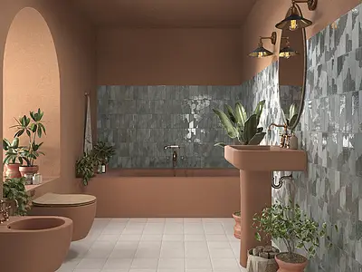 Background tile, Color grey, Ceramics, 6.5x20 cm, Finish matte