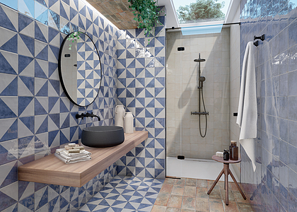 Background tile, Color white, Glazed porcelain stoneware, 15x15 cm, Finish glossy