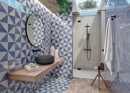 Background tile, Color white, Glazed porcelain stoneware, 15x15 cm, Finish glossy