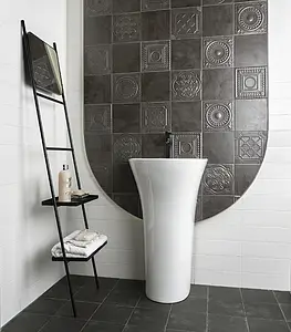 Background tile, Effect metal, Color grey, Ceramics, 20x20 cm, Finish aged