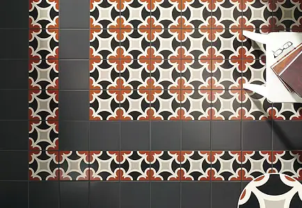 Background tile, Effect faux encaustic tiles, Color red, Ceramics, 20x20 cm, Finish Honed