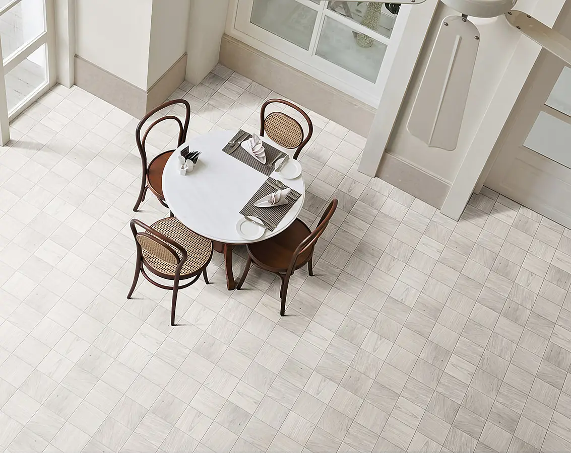 Background tile, Effect wood, Color grey, Glazed porcelain stoneware, 20x20 cm, Finish antislip