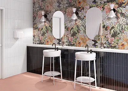 Panel, Farve med flere farver, Glaseret porcelænsstentøj, 120x120 cm, Overflade mat
