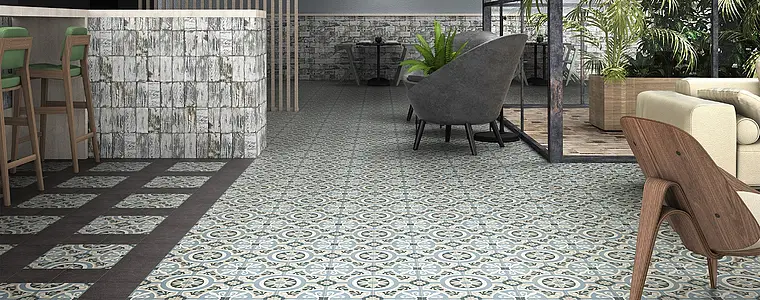 Background tile, Effect faux encaustic tiles, Color multicolor, Ceramics, 20x20 cm, Finish Honed