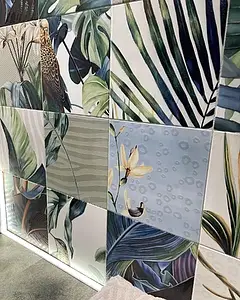 Bakgrundskakel, Färg flerfärgade, Stil patchwork, Kakel, 20x20 cm, Yta matt