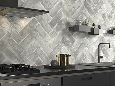 Background tile, Color grey, Ceramics, 10x30 cm, Finish matte