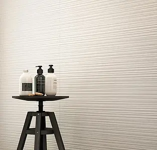 Background tile, Effect unicolor, Color white, Ceramics, 25x76 cm, Finish Honed