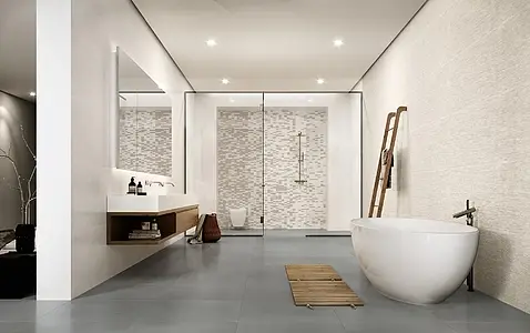 Piastrella di fondo, Effetto cemento, Colore beige, Ceramica, 60x180 cm, Superficie opaca