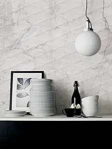 Hintergrundfliesen, Optik stein,andere marmorarten, Farbe weiße, Keramik, 40x120 cm, Oberfläche glänzende