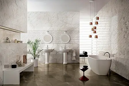 Background tile, Effect stone,other marbles, Color white, Ceramics, 40x120 cm, Finish glossy