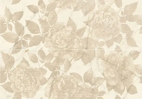 Marazzi, Allmarble Wall, M93N_AllmarbleWallGoldenWhiteSatinDecoroRose