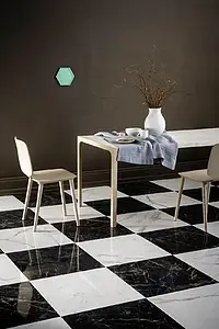 Background tile, Effect stone,statuario, Color white, Glazed porcelain stoneware, 60x60 cm, Finish polished