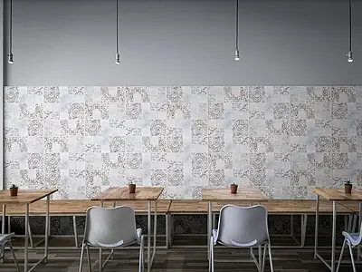 Background tile, Effect concrete, Color grey, Style patchwork, Ceramics, 20x50 cm, Finish matte