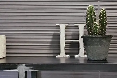 Piastrella di fondo, Effetto cemento, Colore grigio, Ceramica, 25x76 cm, Superficie opaca